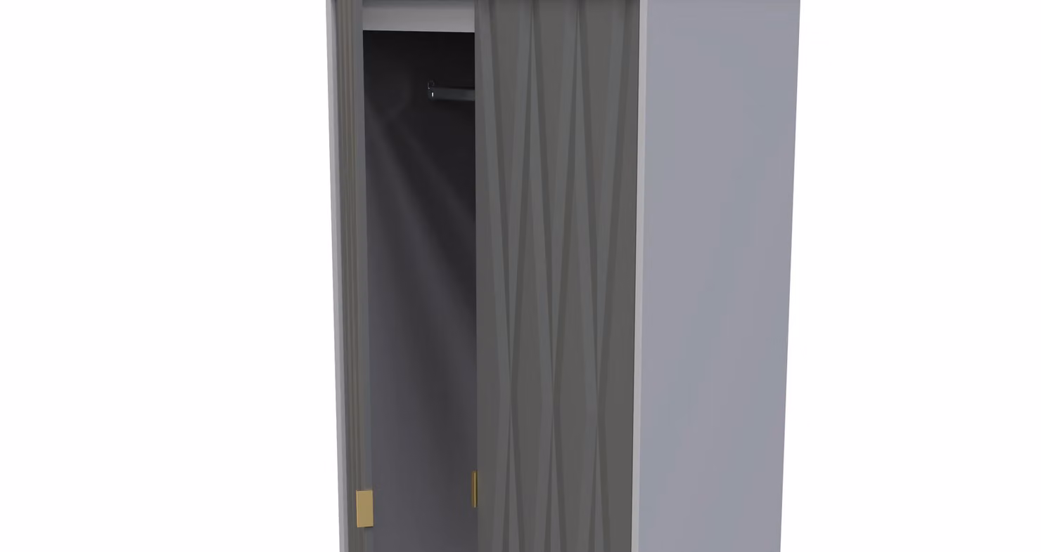 Ready Assembled 2 U Dallas 2 Door 2 Drawer Wardrobe in Mid Grey – 3