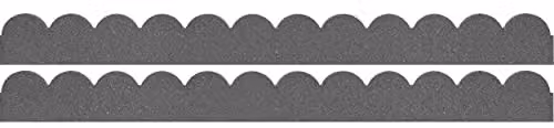 Garden Gear Flexi Curve Scallop Flexible Edging, Grey Stone Effect Recycled Rubber Small Brick Edging (Pack of 2) – 1