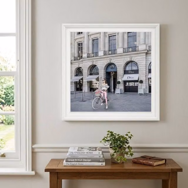 HOME LUXE INTERIOR Dior Joaillerie White Step Frame Luxury Wall Art, W: 70 cm, H: 70 cm – 1