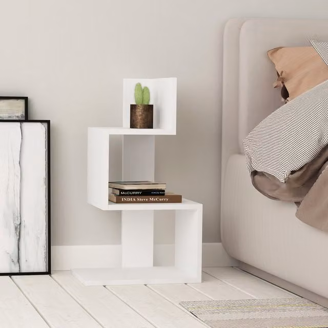 Decortie Rosie Modern White Side Table – 1