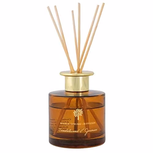 Nicola Spring Sandalwood & Jasmine Scented Reed Diffuser, 200ml, Orange Floral Fragrance – 1