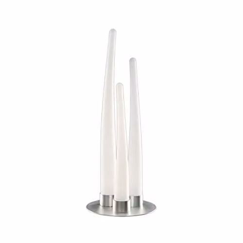 Netlighting Estalacta 3-Light Table Lamp in Silver and Opal White