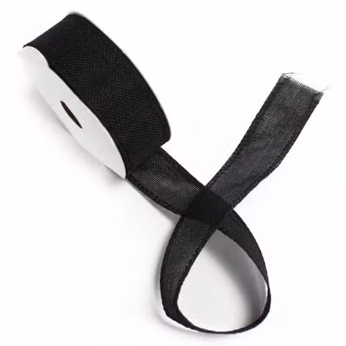 KDMD Natural Texture Ribbon, Black, Width: 3.8 cm, Length: 20 m – 1