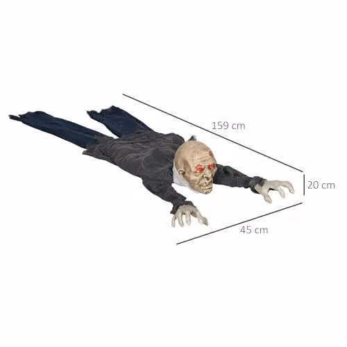 HOMCOM Life Size Crawling Zombie Outdoor Halloween Decoration, Multicolour – 5