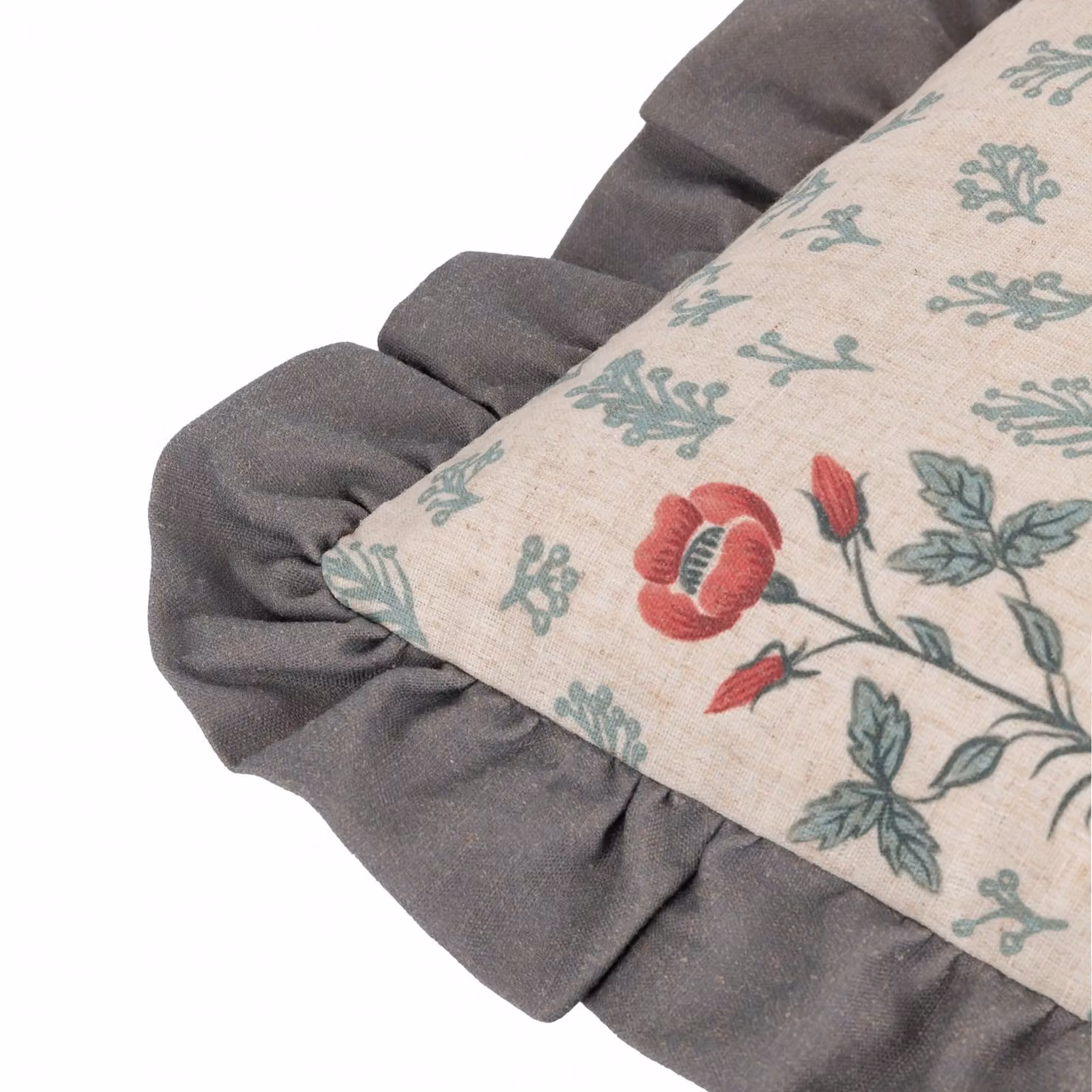 Paoletti Renata Multicolour Floral Linen Feather Filled Decorative Cushion, W/D/H: 50 x 50 x 50 cm – 4
