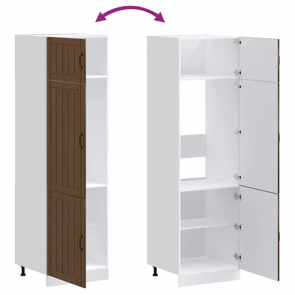 Berkfield Home Lucca Kitchen Cupboard in Brown Oak, W/D/H: 57 x 60 x 207 cm – 4