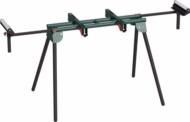 HOMCOM Universal Mitre Saw Stand with Adjustable Rollers, Support Arms and Folding Metal Legs – 1