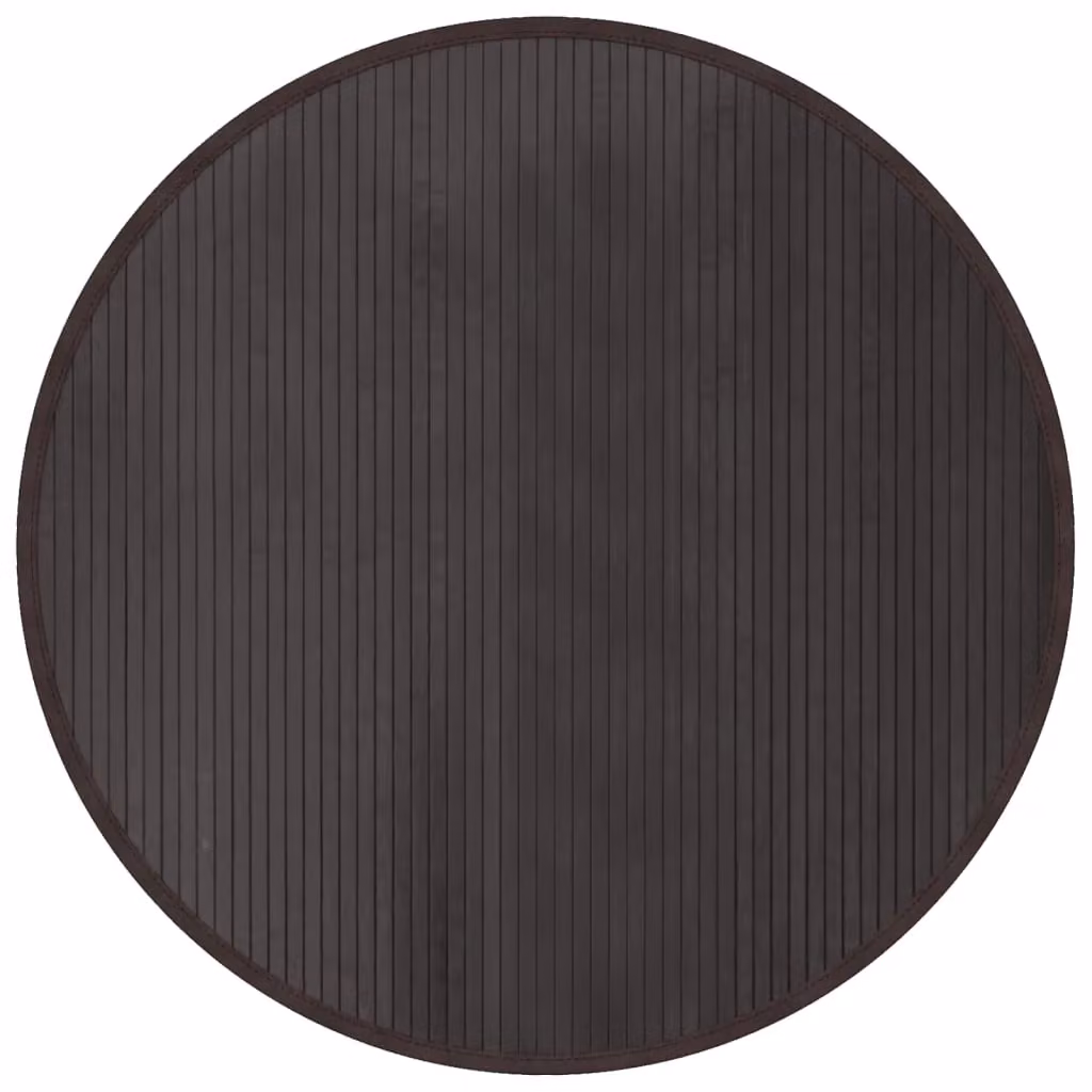 Berkfield Home Round Bamboo Rug in Brown, Diameter: 100 cm – 2