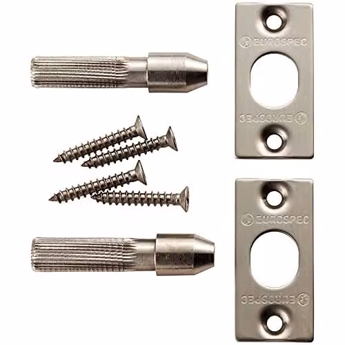 Loops Security Hinge Bolt Set in Brushed Satin Stainless Steel, 56 x 13 mm