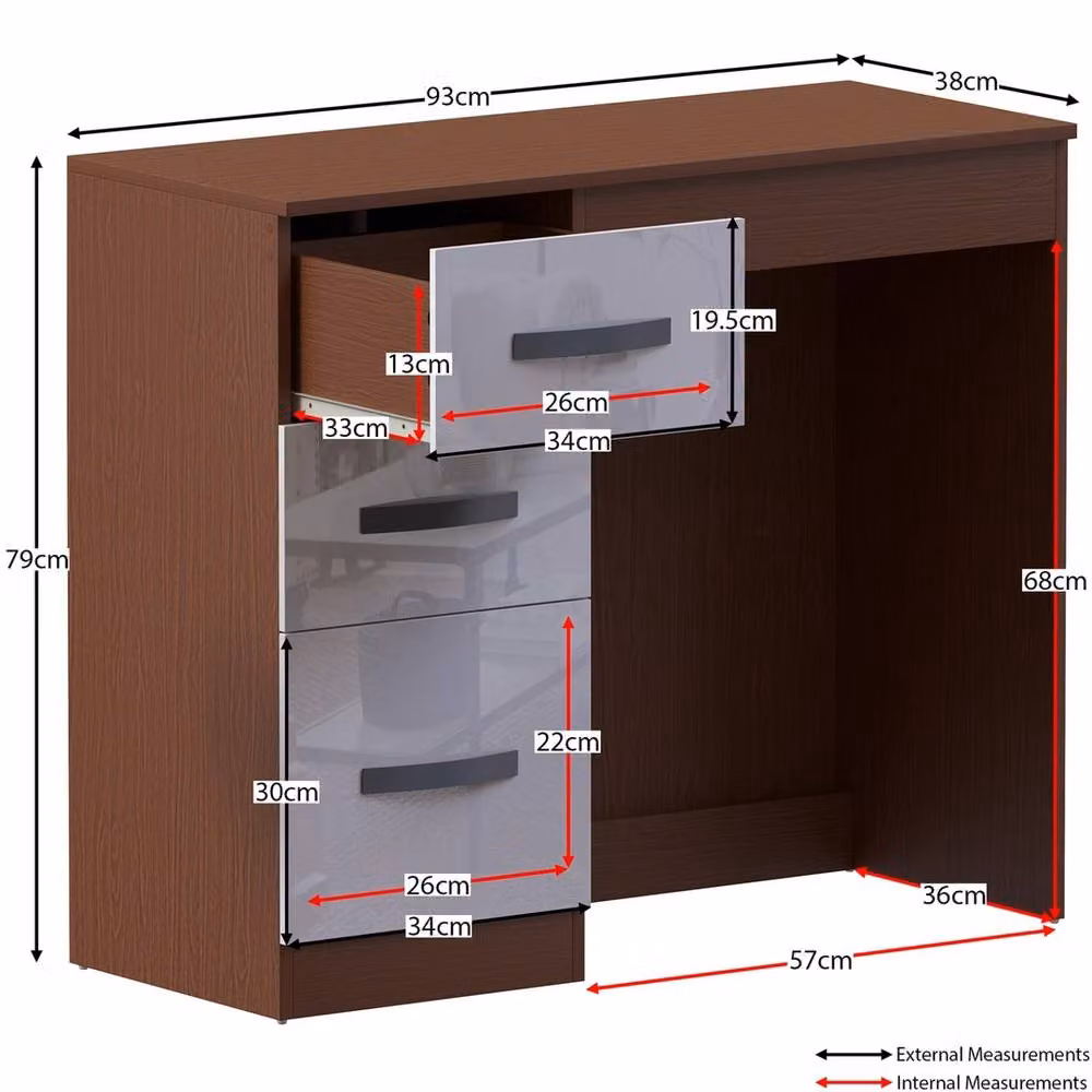 FORGEVIO Modern Multicolour Dressing Table and Computer Desk with Drawers – 2