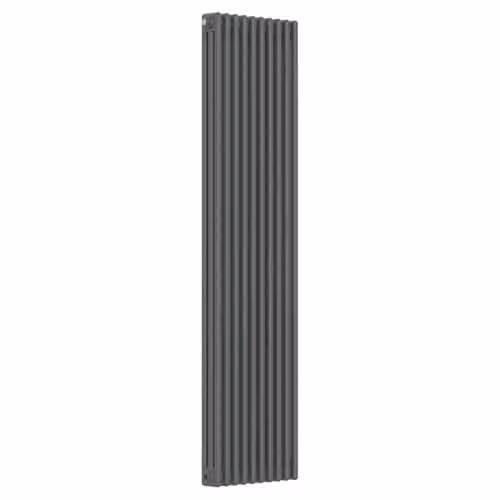 Lux Heat Anthracite Grey Vertical 3 Column Traditional Steel Radiator, H: 180 cm, W: 47 cm – 2