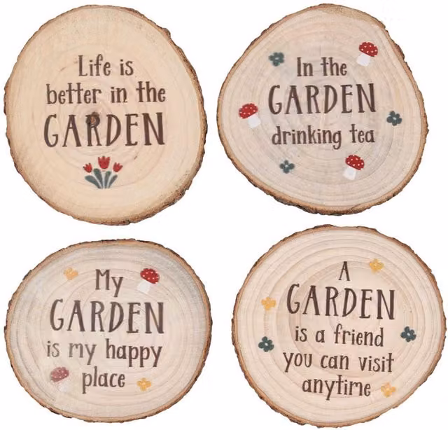 Something Different Brown Wood Slice Coaster Set