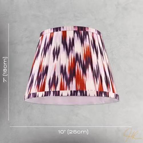 Happy Homewares Purple and Multicolour Pleated Cotton Fabric Cylinder Lamp Shade, W/D/H: 18 x 18 x 25 cm – 5