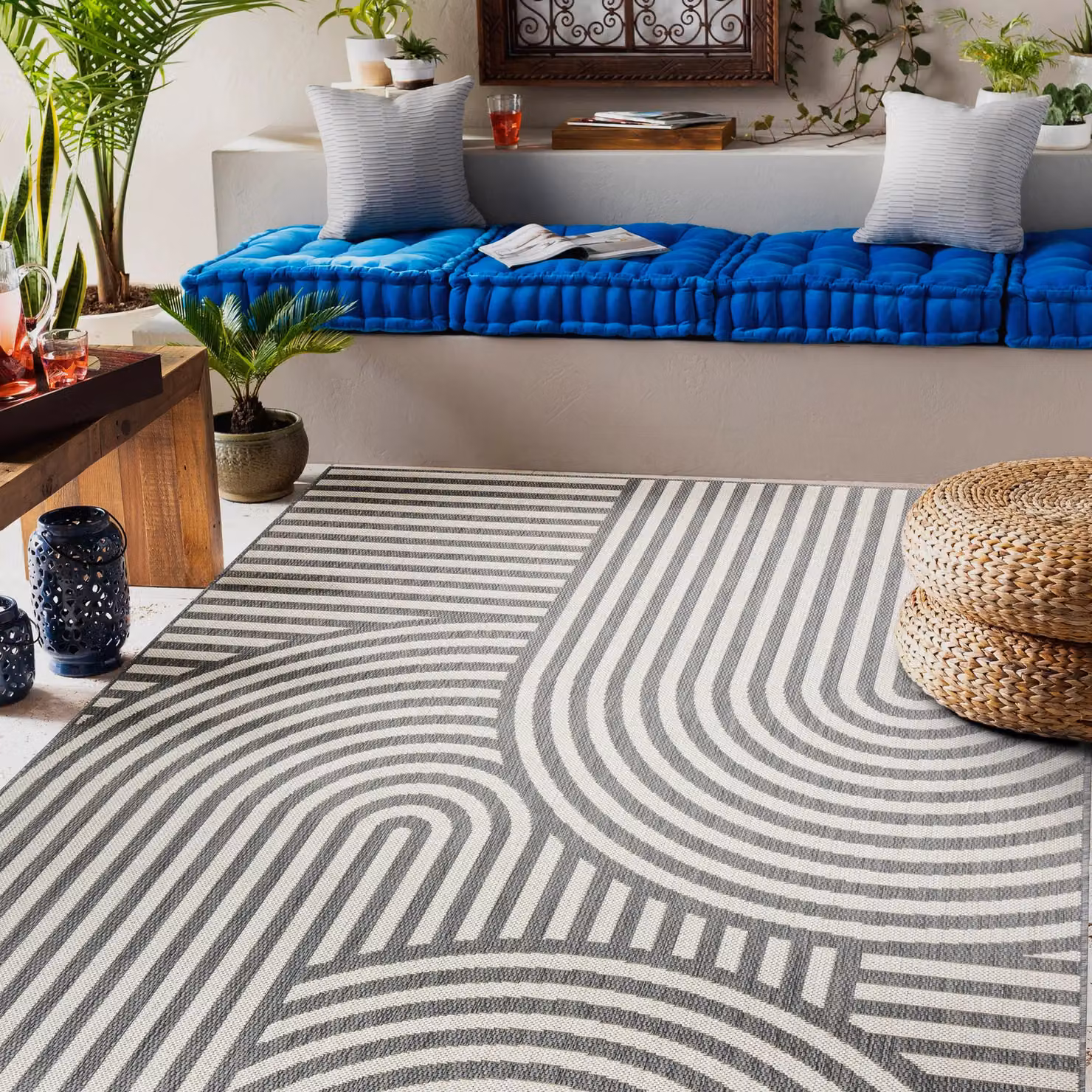 RugsX Grey Flat Weave Polypropylene Rectangular Rug, W: 80 cm, L: 150 cm – 2
