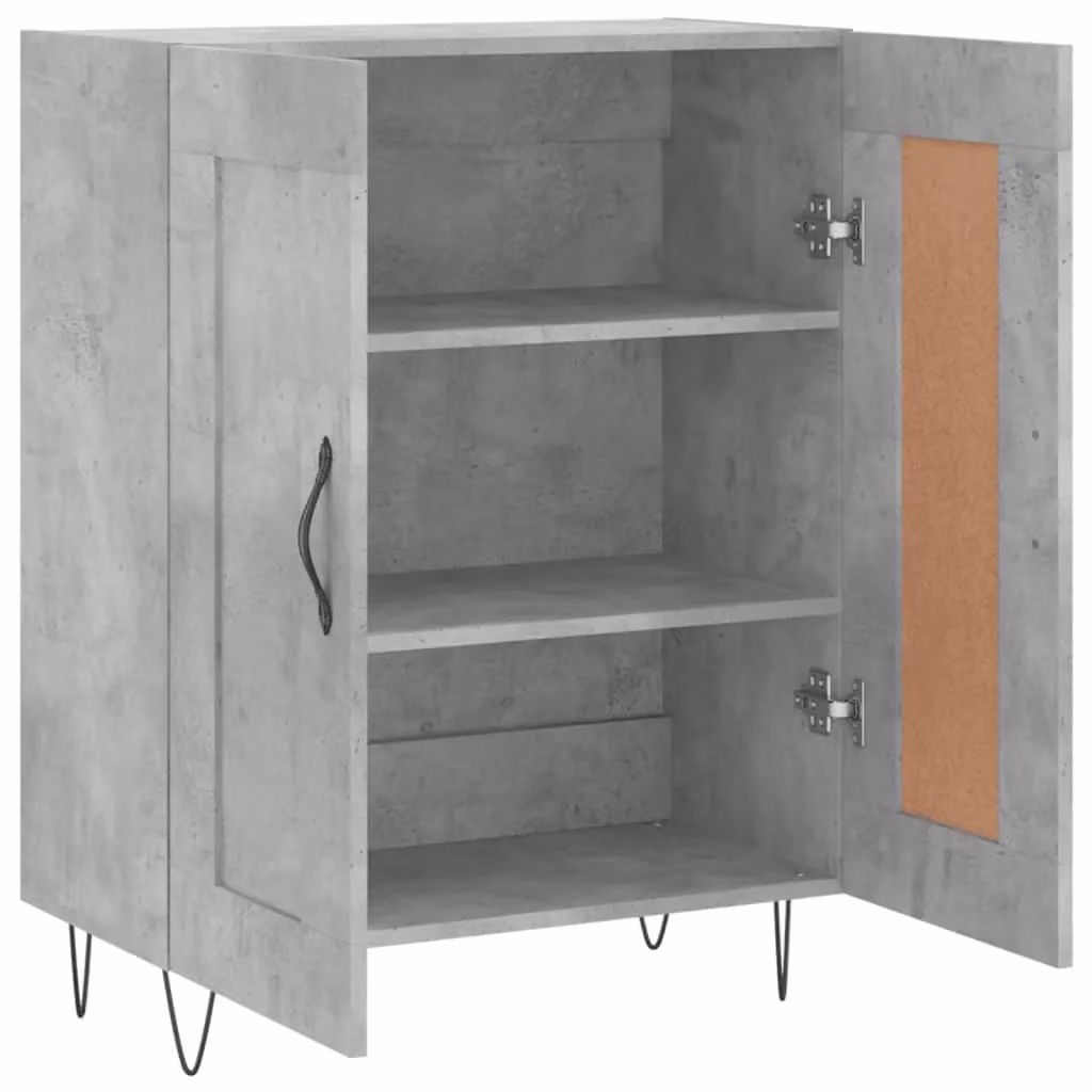 Berkfield Home Sideboard in Concrete Grey, MDF, W: 69.5 cm, D: 34 cm, H: 90 cm – 3