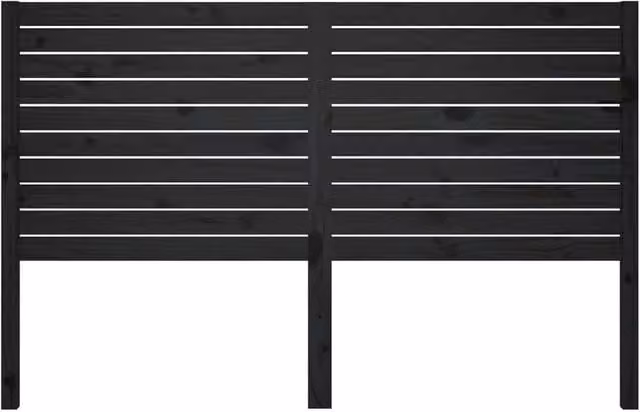 Berkfield Home Beautiful Bed Headboard in Black Solid Pine Wood, W: 146 cm, D: 4 cm, H: 100 cm