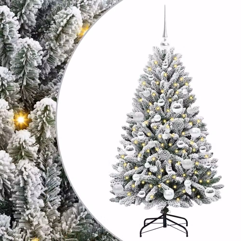 Berkfield Home Elegant Artificial Christmas Tree in Green and White, Height: 120 cm – 3