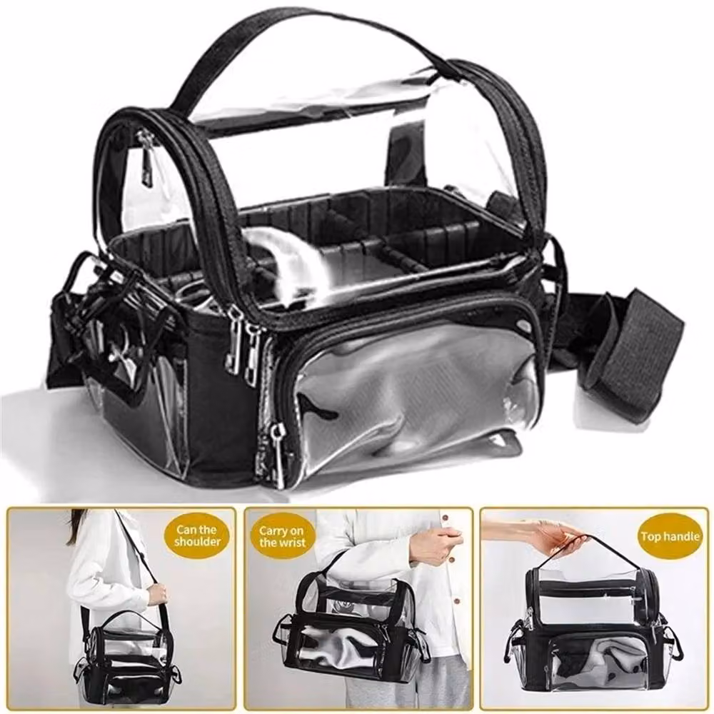 SPETLEK Makeup Vanity Storage Box Organizer for Cosmetic Travel in Black and Transparent, W/D/H: 23.5 x 26.0 x 17.0 cm – 4