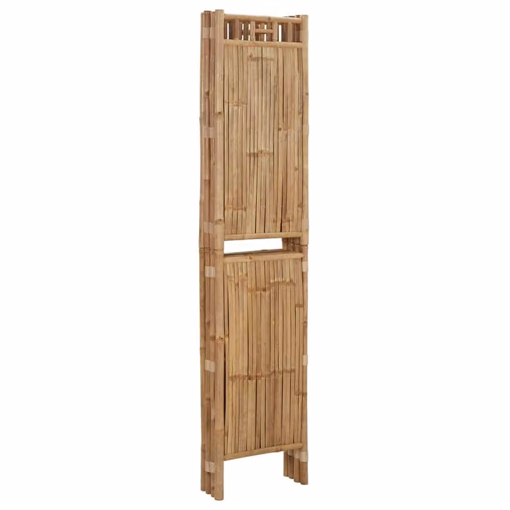 Berkfield Home 4-Panel Bamboo Room Divider in Brown, W/H: 160 x 180 cm – 2