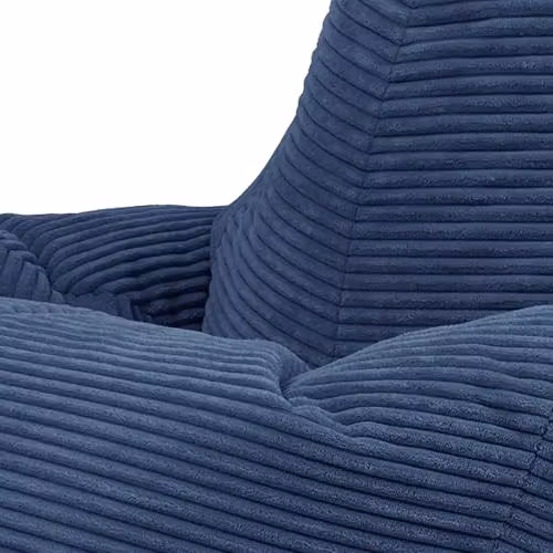 icon Dalton Corduroy Bean Bag and Footstool with Filling in Blue – 4