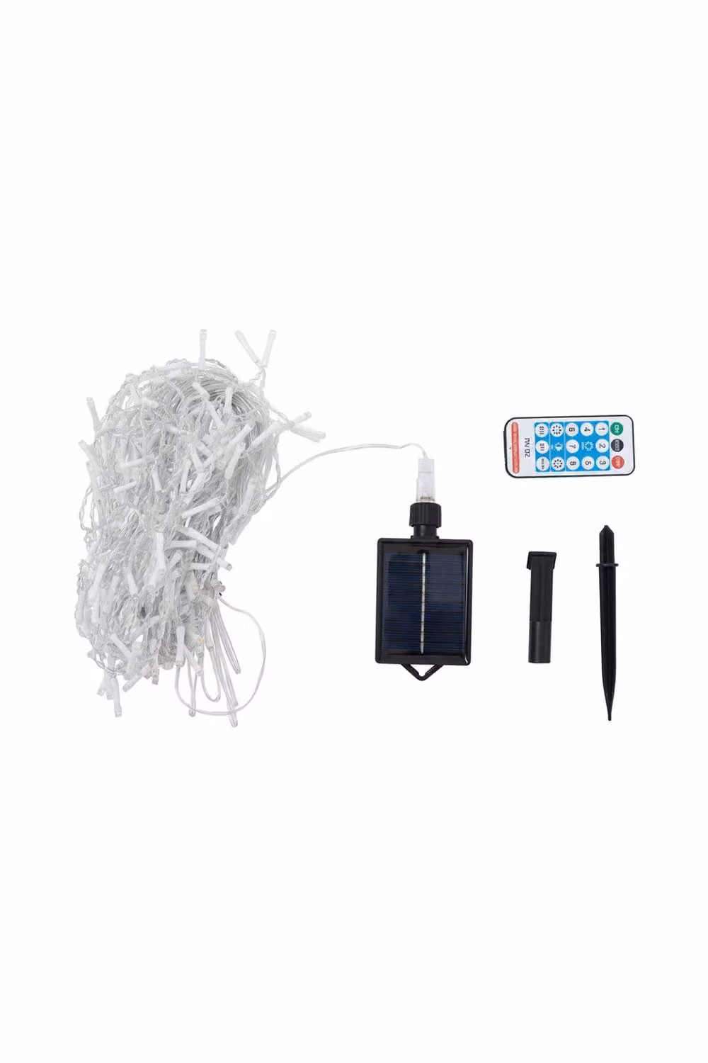 Living and Home Solar-Powered White LED Icicle String Lights with Remote Control and Dusk Sensor – 3