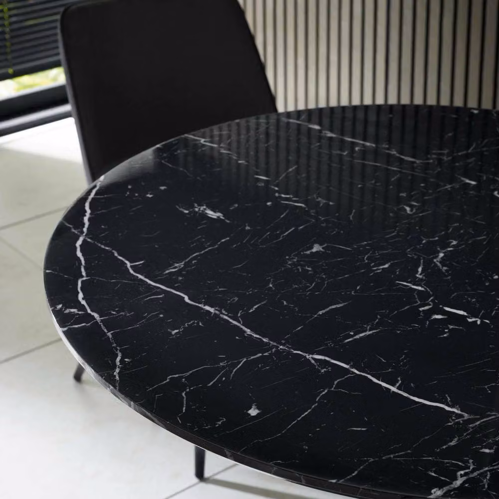 Cheshire Premium Lucerne Round Dining Table, Black, Diameter: 80 cm, Height: 76 cm – 3