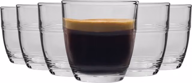 Duralex Gigogne Shot Glass and Espresso Cups, Set of 6, Transparent, 90 ml – 2