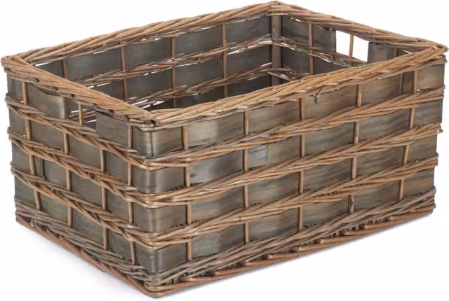 Red Hamper Grey Scandi Unlined Wicker Storage Basket – 1