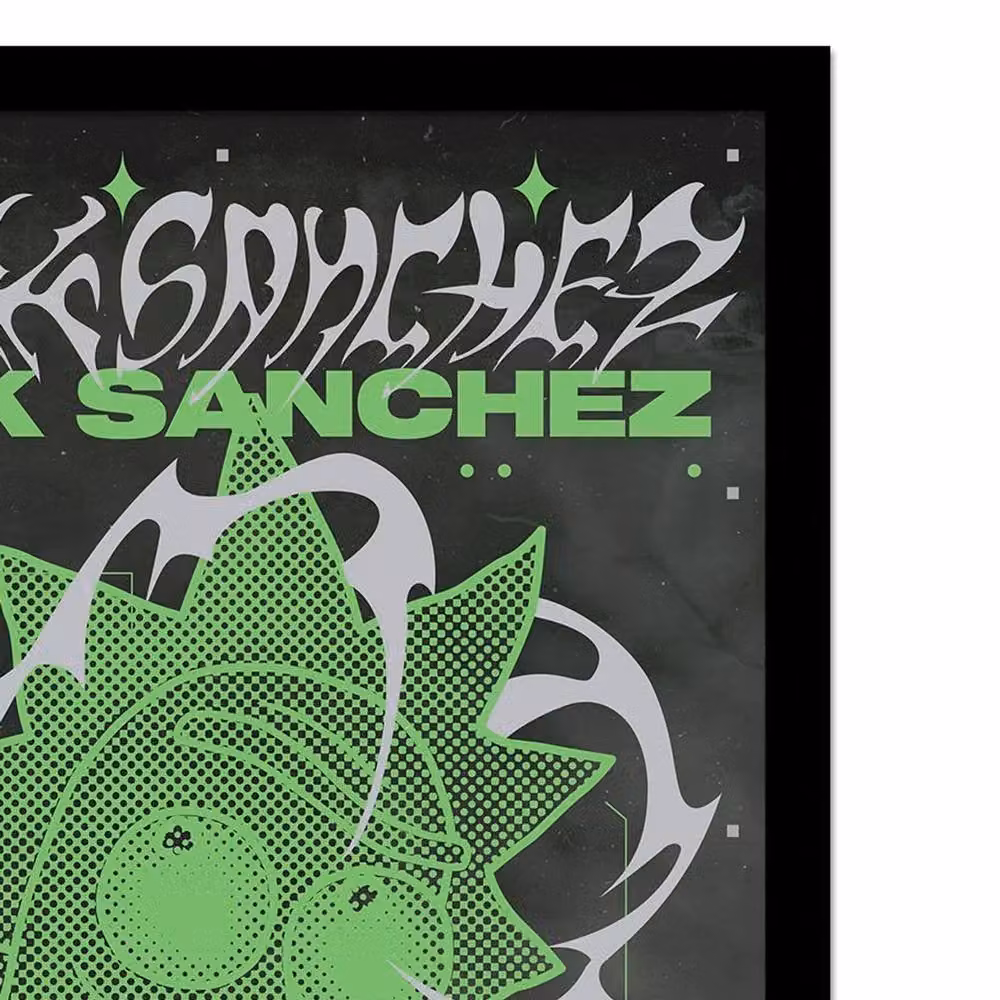 Rick & Morty 90s Rave Rickvival Rick Paper Print in Black and Multicolour – 2
