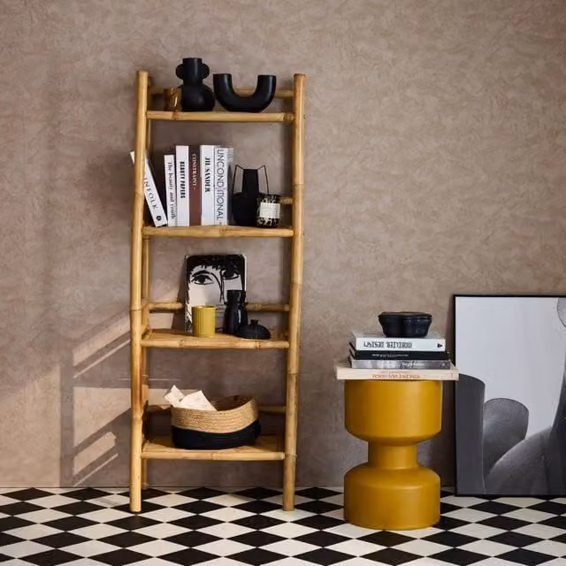sweeek 4-Level Bamboo Shelf in Light Brown, H 144 x W 54 x D 32 cm – 1
