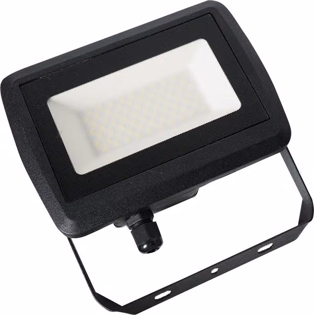 ValueLights 50W LED IP65 Black Outdoor Garden Wall Floodlight in Cool White