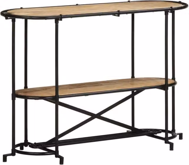 Berkfield Home Console Table in Brown Solid Rough Mango Wood, W/D/H: 110 x 42 x 76 cm – 1