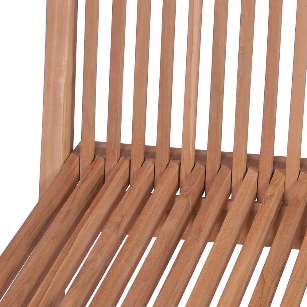 Berkfield Home Beautiful Set of 4 Folding Garden Chairs in Brown Solid Teak Wood – 3