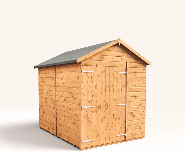 Empire Sheds Empire 6x8 Modular Apex Garden Shed with Double Door in Brown