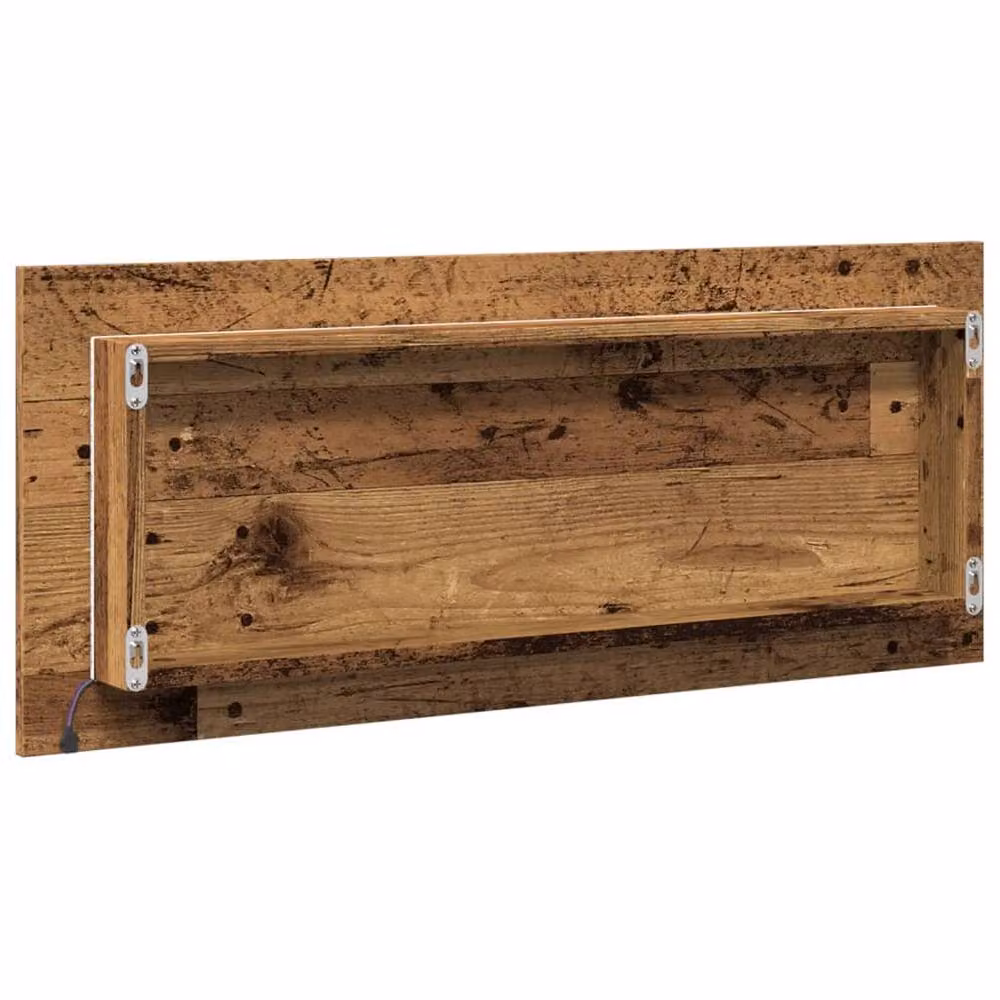 Berkfield Home LED Bathroom Mirror in Old Wood Brown, W/D/H: 100 x 8.5 x 37 cm – 3