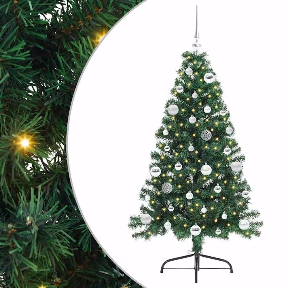 Berkfield Home Pre-lit Artificial Christmas Tree in Green, Height: 150 cm – 2