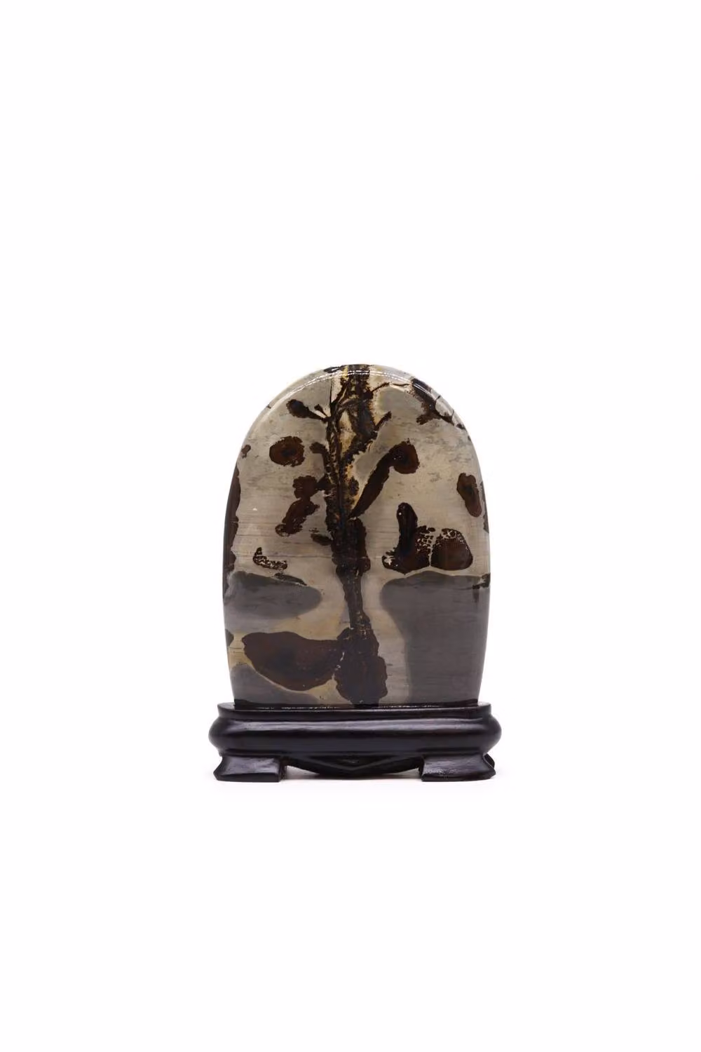 KDMD Guohua Arch Picture Stone with Natural Manganese Dendrites, Multicolour, W: 14.5 cm, H: 11.0 cm – 2