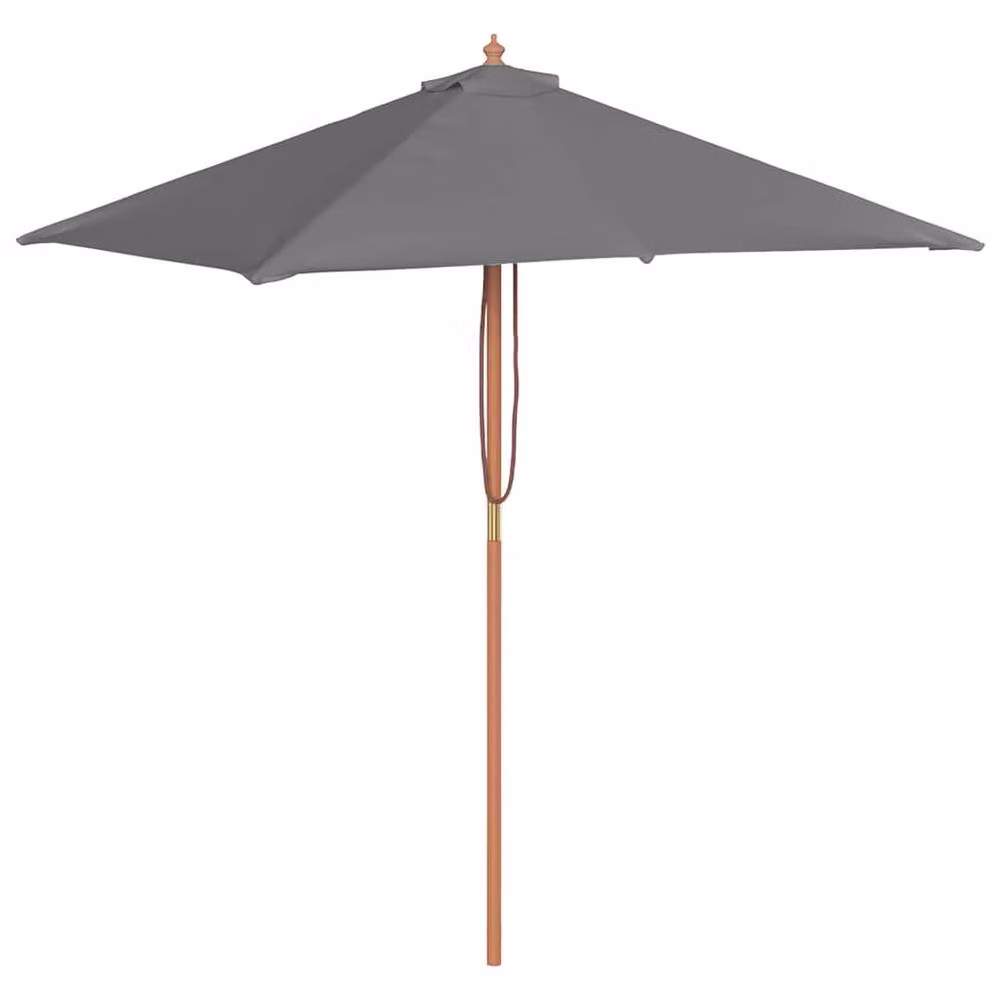 Berkfield Home Outdoor Parasol with Wooden Pole, Anthracite Grey, W: 200 cm, D: 150 cm – 2