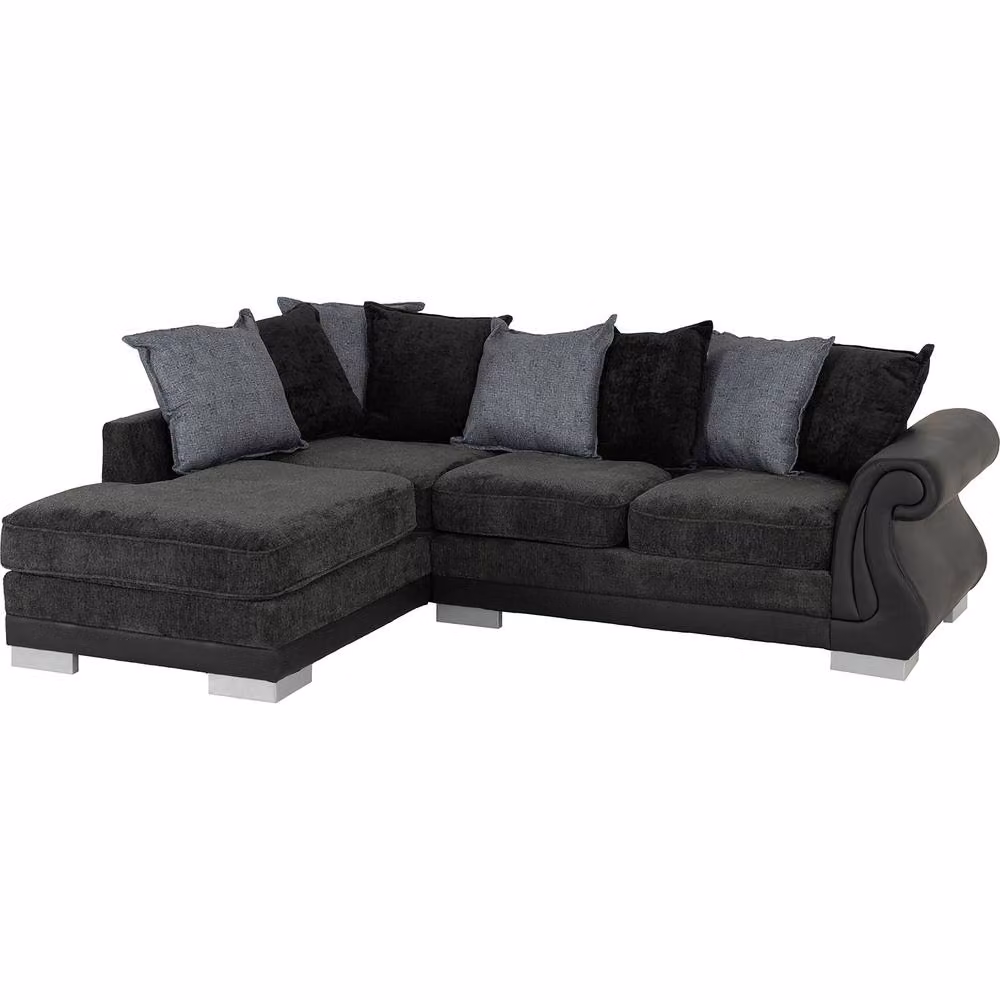 Seconique Elsa Left Hand Corner Sofa in Grey Fabric – 2