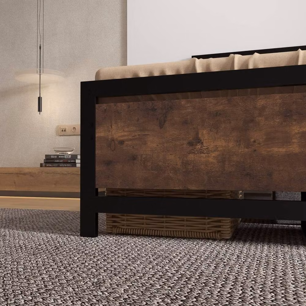 Wyld Haus Lemisa 3FT Single Metal Bed Frame with Headboard and Footboard, Black, W/D/H: 90 x 190 cm – 7