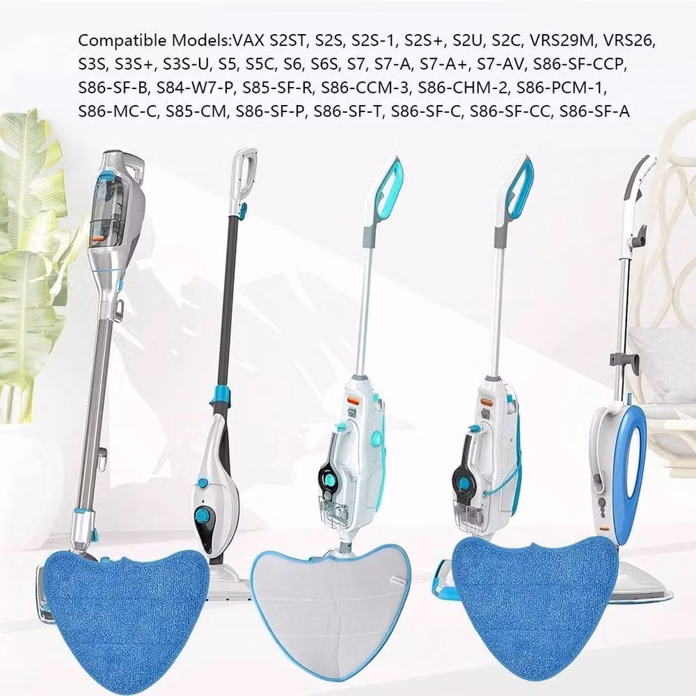 FLAVORA 4-Piece Replacement Steam Mop Cleaning Pads in Blue, W: 100 cm, D: 50 cm – 4