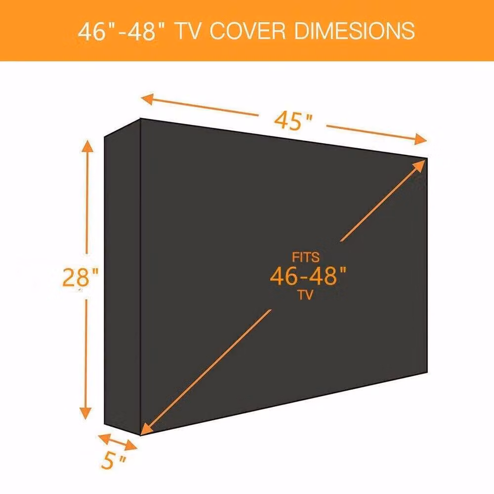SPETLEK Dustproof and Waterproof TV Cover for 46-48 Inch Screens, Black – 2