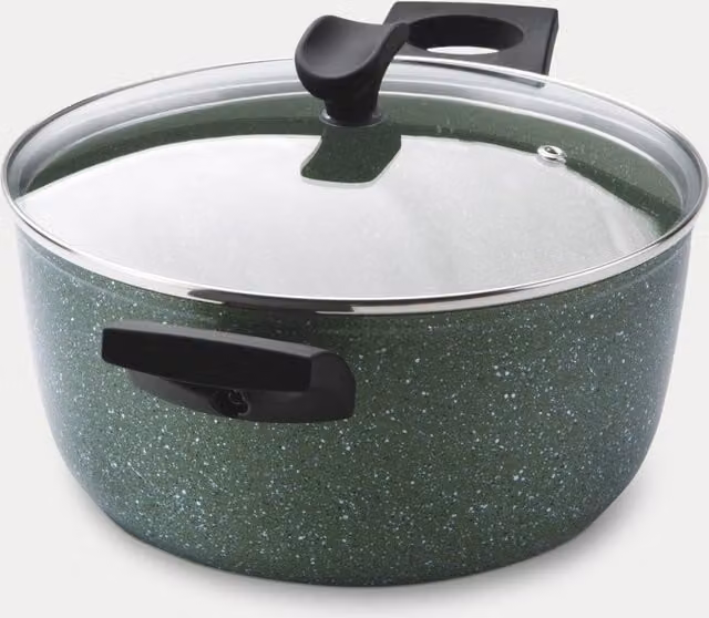 Prestige Non Stick Induction Aluminium Stock Pot, Dark Green, 24 cm