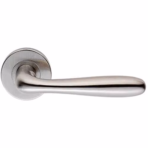 Loops Pair Smooth Rounded Bar Handle on 8mm Round Rose in Brushed Satin Steel Silver