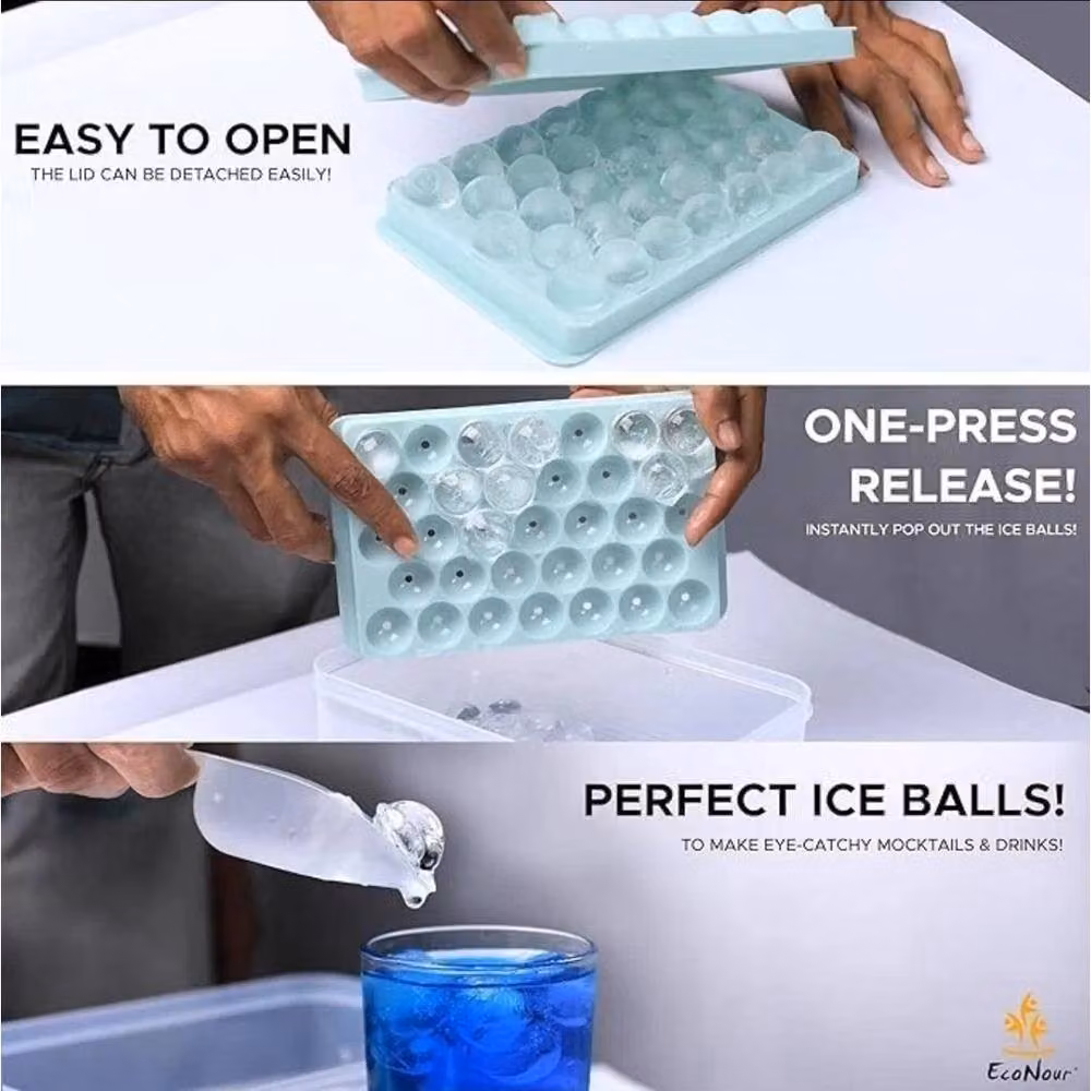 FLAVORA 2 Pack Easy Release Silicone Ice Cube Trays in Green, W: 100 cm, H: 15 cm – 2
