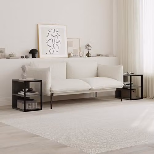 Decortie Set of 2 Modern Side Tables in Mid Grey – 1