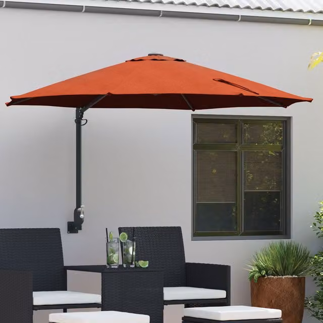 Berkfield Home Large Patio Umbrella in Terracotta with Aluminium Frame and Polyester Canopy, W/D/H: 248 x 248 x 148 cm