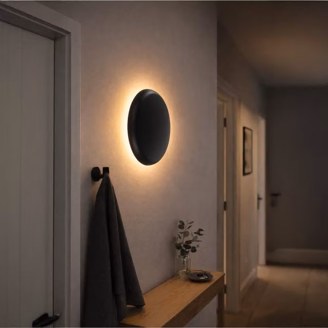 Eglo Porciano Portable Magnetic LED Wall Light, Black, Rechargeable and Dimmable with Remote Control