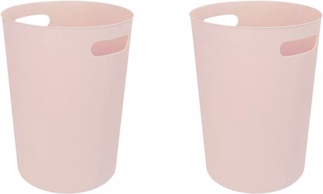 JVL Modu Round Waste Bin Set of 2, 9.7L, Pink