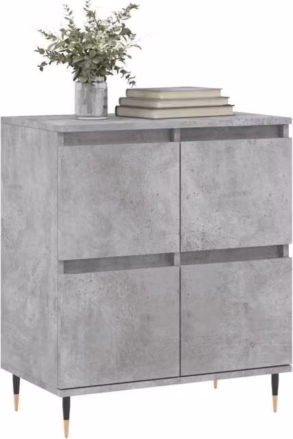 Berkfield Home Concrete Grey Sideboard in Engineered Wood, W/D/H: 60 x 35 x 70 cm